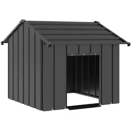 vidaXL Hundehütte mit Dach 85 x 107 x 81 cm Stahl Grau