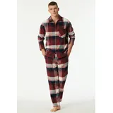 SCHIESSER Schlafanzug Selected Premium Warming (2 tlg) Brusttasche, Baumwolle, wärmend, Flanell, Langarm rot 56