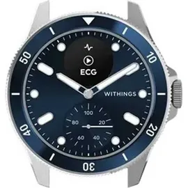 Withings ScanWatch Nova 42 mm blau, FKM-Armband mit Edelstahlschnalle silber