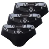 Emporio Armani Herren Slips Vorteilspack - Briefs, Unterwäsche, Stretch Cotton schwarz M