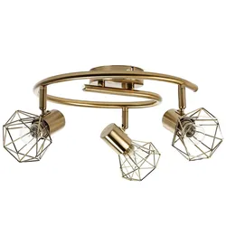 Licht-Erlebnisse Geometrischer Spot Metall Retro in Messing vielseitig MIA