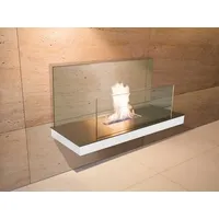 Radius Echtfeuer-Dekokamin Wall Flame 2 – Bio-Ethanol Wandkamin für Innen & Außen, TÜV-geprüft weiß