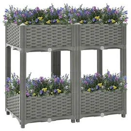 furnicato Hochbeet 80 x 40 x 71 cm Grau