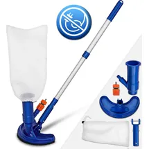 tillvex Pool Bodensauger Set | Poolsauger mit Saugbürste Teleskopstange Auffangsack Gartenschlauch-Anschluss Sauger | Venturibodensauger