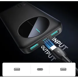 Joyroom Powerbank 10000mAh 2.4A 2x USB-A 1x USB-C - Weiß