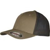 Flexfit Trucker Recycled Mesh Cap, Olive/Black, L/XL