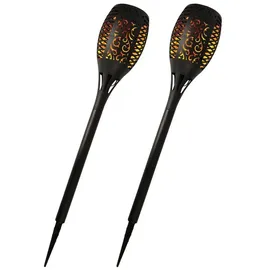 bc-agentur 2er Pack LED- Gartenfackel Solar ( ca. 50cm hoch ) LED-Lampe 1,2V 300mAh Akku, inkl. Erdspieß, Solarlampe Flammenlicht