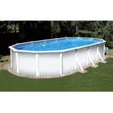 Planet Pool Stahlwandpool ovalform Classic 535x300x120 cm, Stahl 0,4 mm weiß, Folie 0,3 mm blau, overlap