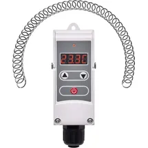 EMOS Anlegethermostat P5683 mit einstellbarer Schaltempfindlichkeit und digitalem Display 5 bis 80 °C 45 x 45 x 110 mm