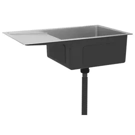 vidaXL Handgemachte Einbauspüle Edelstahl