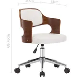 vidaXL Drehbarer Bürostuhl Bugholz und Kunstleder Weiß