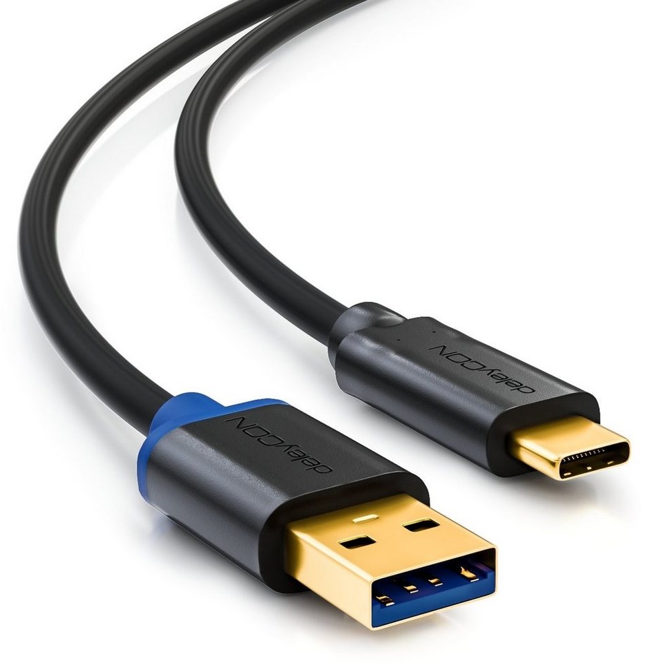 deleyCON deleyCON 0,5m USB C Kabel Datenkabel Ladekabel USB 3.0 USB-A zu USB-C Smartphone-Kabel
