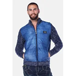 Strickjacke CIPO & BAXX "Jacke", Herren, Gr. M, blau, 100% Polyester, meliert, Basic, regular fit, Langarm, Strickjacken, in Regular-Fit, CP127
