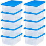 Homz Schuhbox aus Kunststoff, mit Deckel, transparent, stapelbar, 10 Stück, 6 Vierteln, 6 Stück