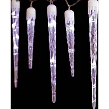 Mojawo LED-Lichterkette mit XXL Eiszapfen 8 Funktionen 100 LEDs innen & außen kaltweiß