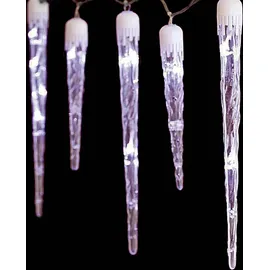 Mojawo LED-Lichterkette mit XXL Eiszapfen 8 Funktionen 100 LEDs innen & außen kaltweiß