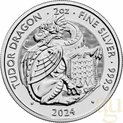 2 Unzen Silbermünze Tudor Beasts Tudor Dragon 2024