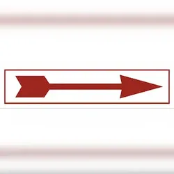 Aufkleber - Richtungspfeile rot/weiß, Folie, ca. 48x12 mm/Pfeil, 15 Pfeile/Bogen