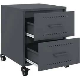 vidaXL Nachttische 2 Stk. Anthrazit 36x39x43,5 cm Stahl