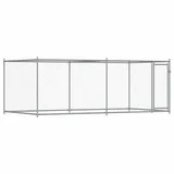 vidaXL Hundezwinger mit Tür 4 x 2 x 1,5 m Stahl Grau