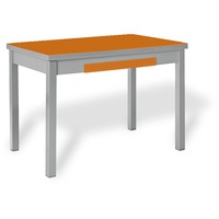 ASTIMESA Flügel Küchentisch, Metall Glas Holz, orange, 90x50cm