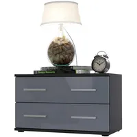 Vladon Nachttisch, Grau, Holzwerkstoff, 60x35x35 cm, Schlafzimmer, Nachttische