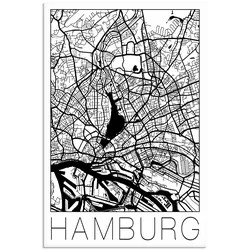 Artland Wandbild »Retro Karte Hamburg Deutschland«, Deutschland, (1 St.), als Leinwandbild, Poster in verschied. Größen Artland schwarz