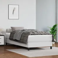 VidaXL Boxspringbett mit Matratze Weiß 100x200 cm Kunstleder