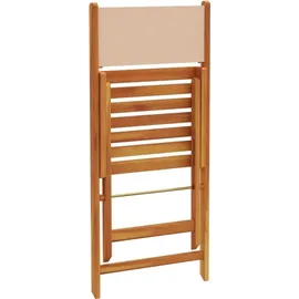 vidaXL 3-tlg. Bistro-Set Beige Stoff und Massivholz