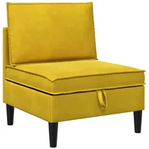 vidaXL Mittels Sofa mit Stauraum Gelb Samt
