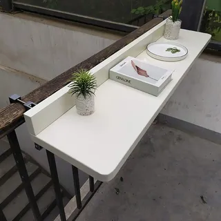 WXZX Balkonhängetisch Klappbar Hängend, Balkon-Hängetisch,5-Fach Höhenverstellbarer Hängetisch Kleiner Balkontisch Aufklappbar, Klapptisch, Wandtisch Für Terrasse Garten Geländer Tisch