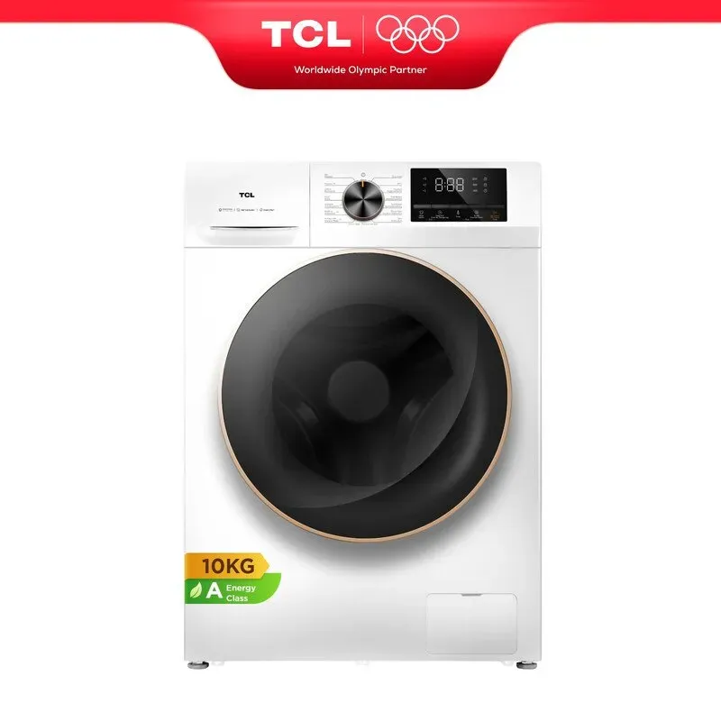 TCL Waschmaschine, 10 kg, Energieeffizienzklasse A mit Smart DD Motor, Bakterien-Eliminierungssystem, Dampfwäsche, Schnellwäsche 15 Min., Kindersicherung, Endzeitvorwahl FP1210WA0
