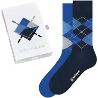 Burlington Herren Socken, 2er Pack - Geschenk-Set, Argyle, Raute, Onesize, 40-46 Dunkelblau/Blau 40-46