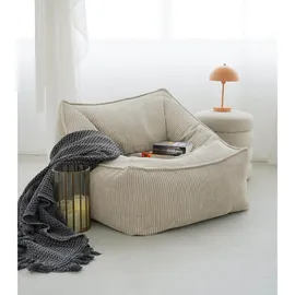 mokebo Sessel Der Lümmel Cord 83 x 73 x 60 cm Beige mit Hocker