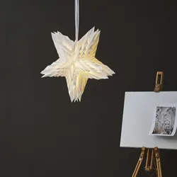 Papierstern Weihnachtsstern Faltstern hängend D: 50cm Fensterschmuck weiß