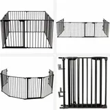 Laufstall Laufgitter DIY-Freilaufgehege Treppengitter Kaminschutzgitter Schutzgitter Raumteiler 500 x 74,5cm - Goplus