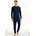 Pyjama Nightwear lang Rundhals-Ausschnitt Blau 52