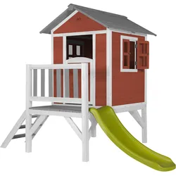 AXI Beach Lodge XL Kinderspielhaus Rot,Grüne Rutsche aus FSC-Holz gelb One Size