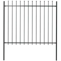 vidaXL Gartenzaun mit Speerspitzen Stahl 1,8 m Schwarz