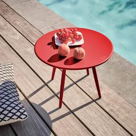 Oviala Gartentisch Ø 40 x 30 cm Rot