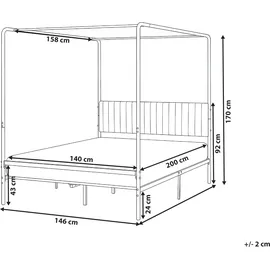 Beliani Beliani, Bett, Mirabeau 140 x 200 cm