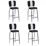 FineBuy FineBuy, Barhocker Barhocker 4er Set Kunstleder Schwarz