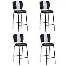 FineBuy FineBuy, Barhocker Barhocker 4er Set Kunstleder Schwarz