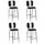 FineBuy FineBuy, Barhocker Barhocker 4er Set Kunstleder Schwarz