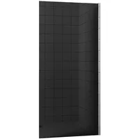 AICA Chromrahmen Walk In Duschtrennwand 140x200cm Duschwand mit Glasschutzfolie 8mm NANO-Glas
