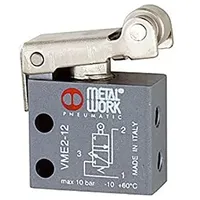 Riegler 3/2-Wege-Miniaturventil, mechanisch, Rollenhebel, NC, M5 seitlich