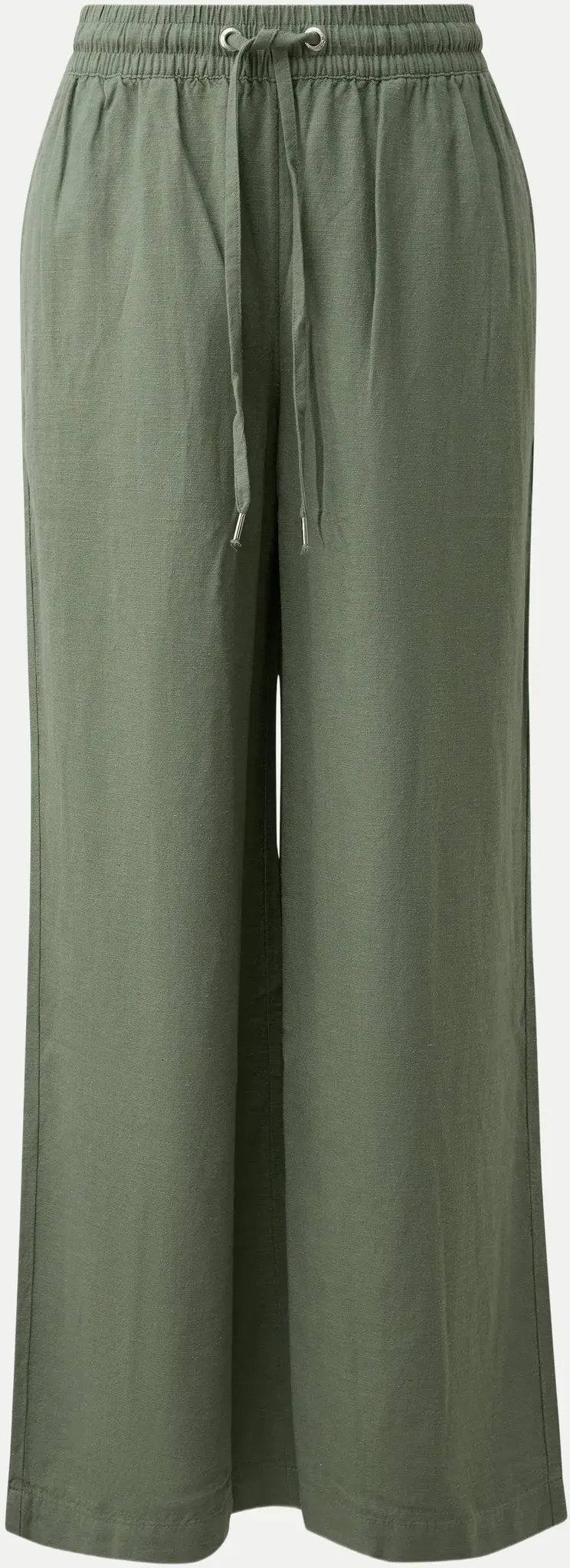 Wide-Leg Hose aus Leinenmix Grün 38/30