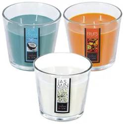 3er-Set mehrfarbige Duftkerzen von WellHome