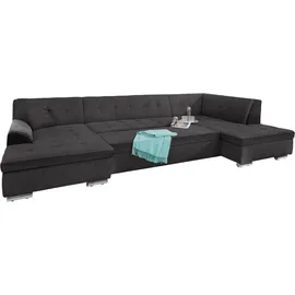 DOMO collection Wohnlandschaft DOMO COLLECTION "Aversa U-Form", braun (espresso), B:364cm H:83cm T:201cm, Luxus-Microfaser (100% Polyester);Struktur (100% Polyester);Struktur weich (100% Polyester), Sofas, Wohnlandschaft, wahlweise mit Bettfunktion, frei im Raum stellbar