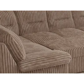 MKS Meble Sofa XXL U-Form Beige, Wohnlandschaft U Form mit Schlaffunktion, Sofa mit Schlaffunktion, Schlafsofa, Wohnzimmer Couch mit schlaffunktion - Morbido... - Braun